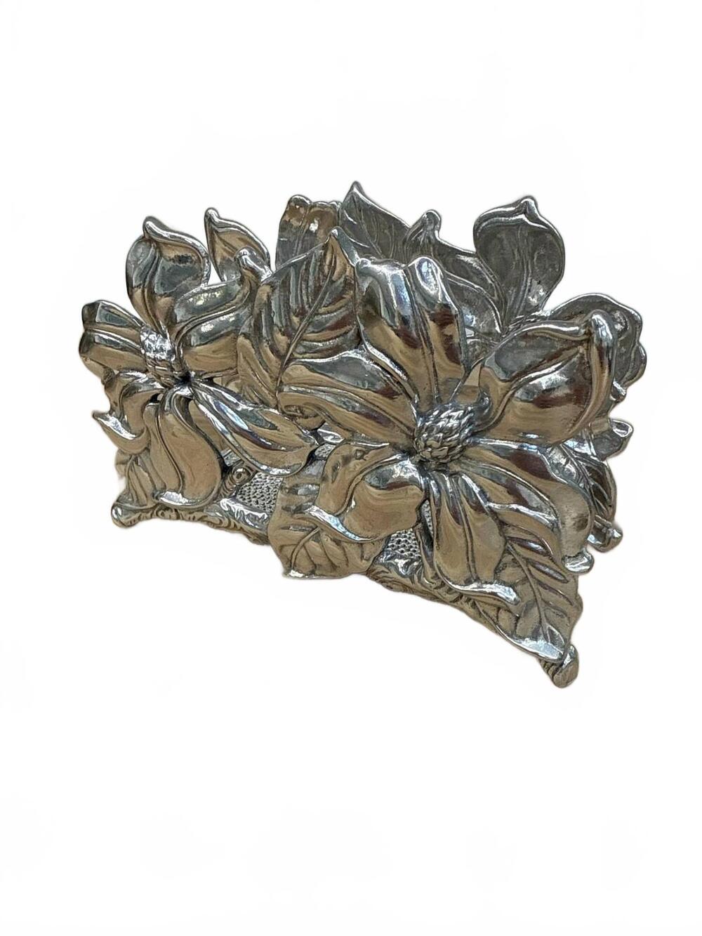 NEW ARTHUR COURT magnolia napkin holder in silver